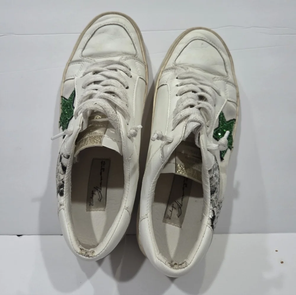 Vintage Havana Women's White and Green Sneakers Sz.6,5